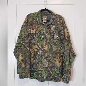 FieldStaff Camo Button Up Shacket Shirt Mossy Oak Obsession Size 2Xl Vented